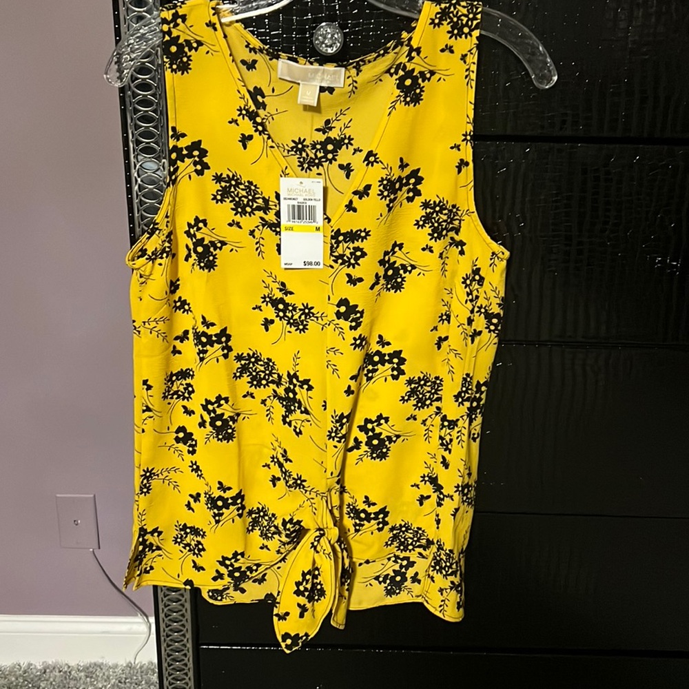 NWT Michael Kors yellow tank/shell M